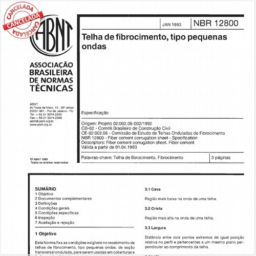Telha de fibrocimento, tipo pequenas ondas