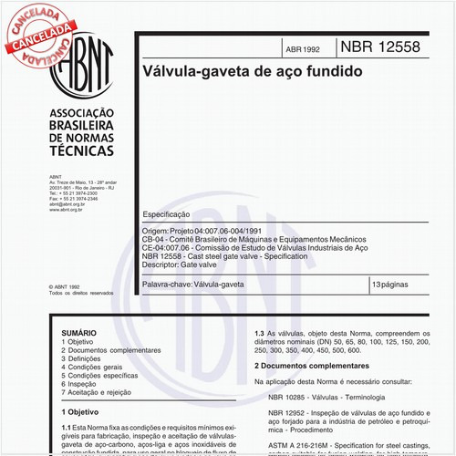 Válvula-gaveta de aço fundido