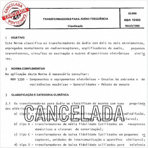 Transformadores para audiofreqüência