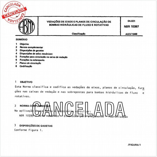 Vedações de eixos e planos de circulação de bombas hidráulicas de fluxo e rotativas
