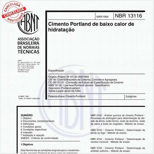 Cimento Portland de baixo calor de hidratação