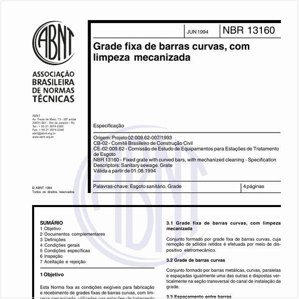 Grade fixa de barras curvas, com limpeza mecanizada