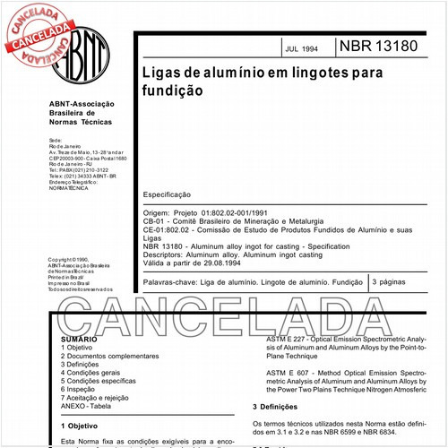 Ligas de alumínio em lingotes para fundição