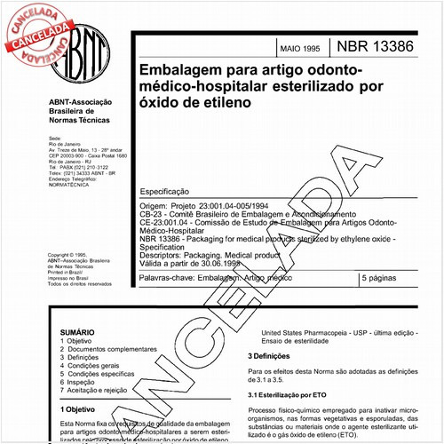 Embalagem para artigo odonto-médico-hospitalar esterilizado por óxido de etileno
