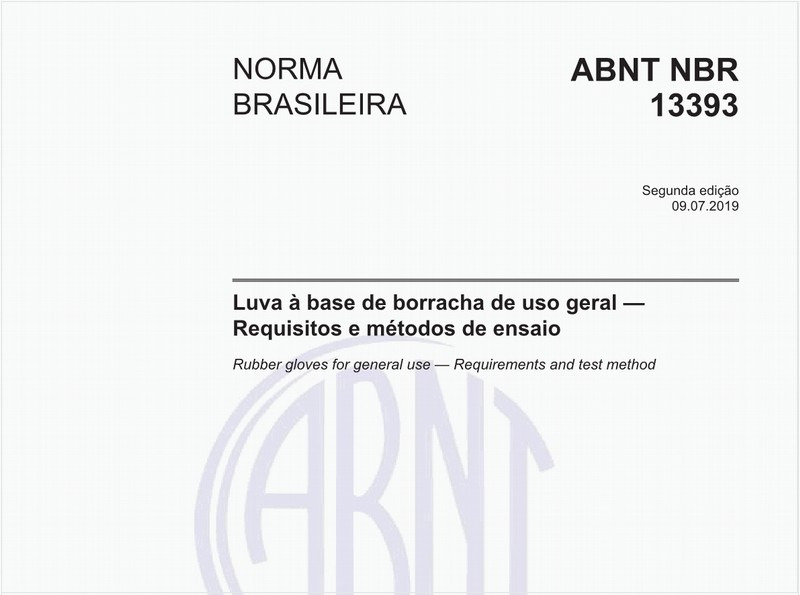 Luva à base de borracha de uso geral - Requisitos e métodos de ensaio