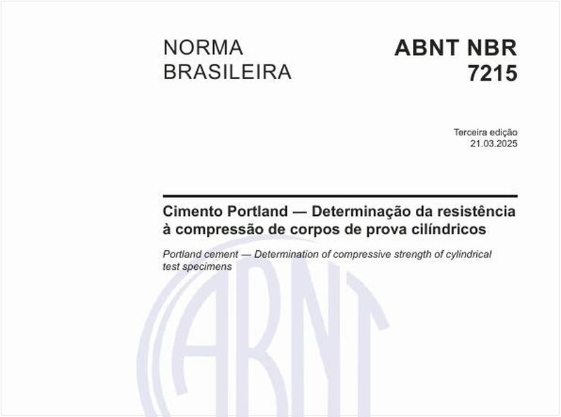 Cimento Portland - Determinação da resistência à compressão de corpos de prova cilíndricos