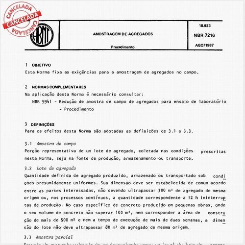 Amostragem de agregados