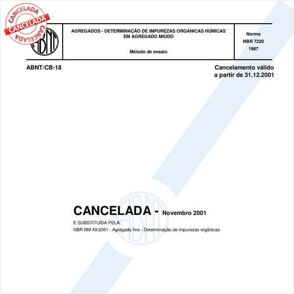 Agregados - Determinação de impurezas orgânicas húmicas em agregado miúdo