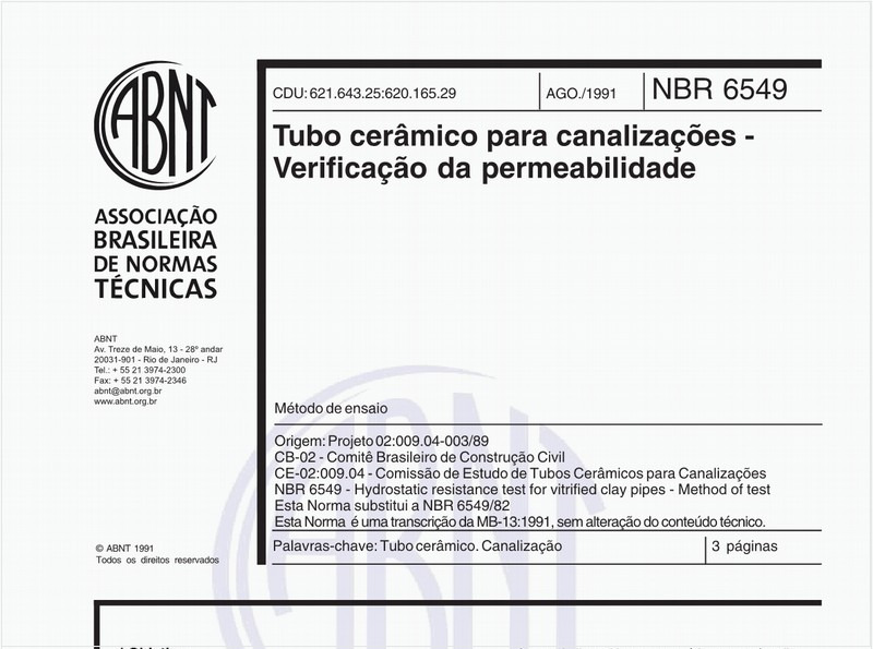 Tubo cerâmico para canalizações - Verificação da permeabilidade