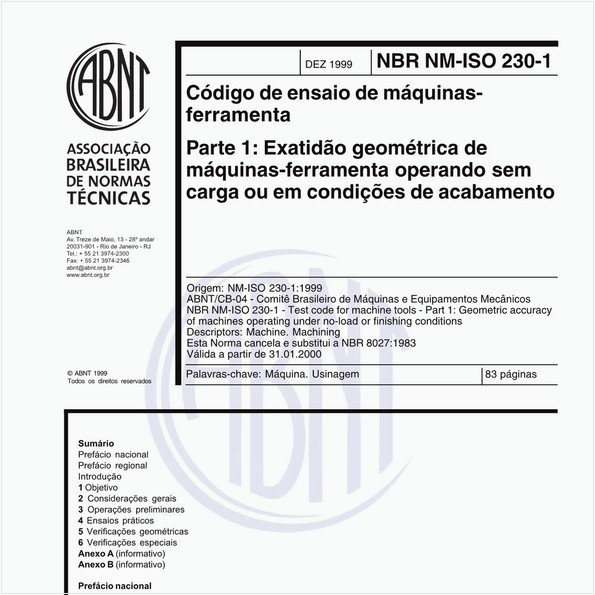 NBRNM-ISO230-1 de 12/1999