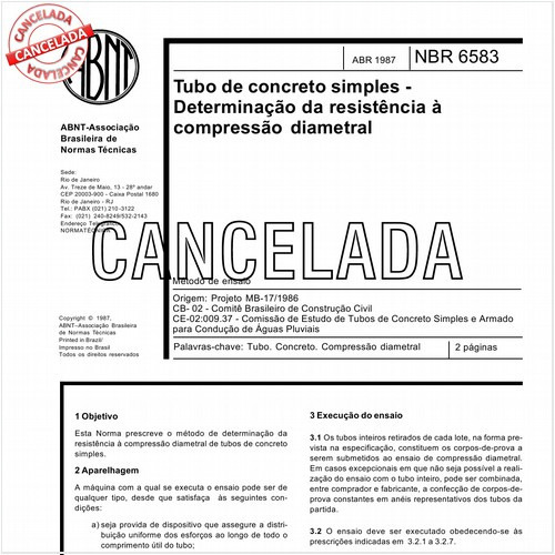 Tubo de concreto simples - Determinação da resistência à compressão diametral