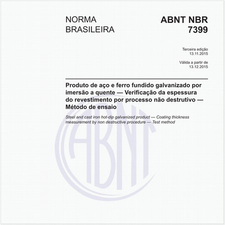 Produto de aço e ferro fundido galvanizado por imersão a quente - Verificação da espessura do revestimento por processo não destrutivo - Método de ensaio