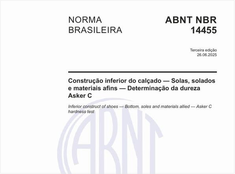 Construção inferior do calçado — Solas, solados e materiais afins — Determinação da dureza Asker C