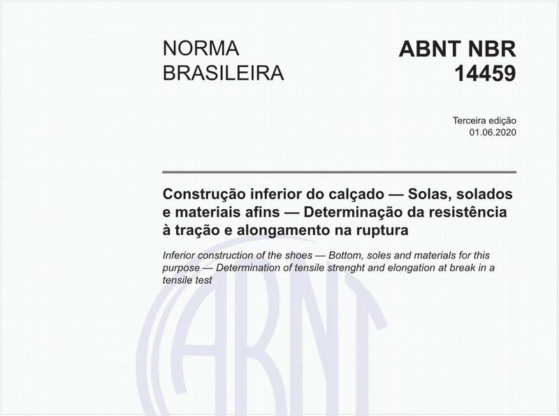 Construção inferior do calçado — Solas, solados e materiais afins — Determinação da resistência à tração e alongamento na ruptura