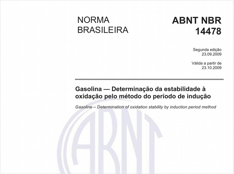 Gasolina - Determinação da estabilidade à oxidação pelo método do período de indução