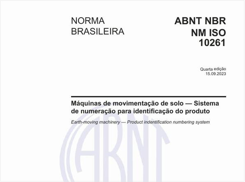 Máquinas de movimentação de solo — Sistema de numeração para identificação do produto