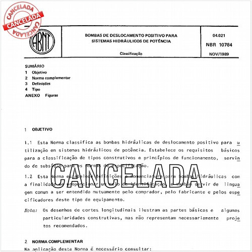 Bombas de deslocamento positivo para sistemas hidráulicos de potência