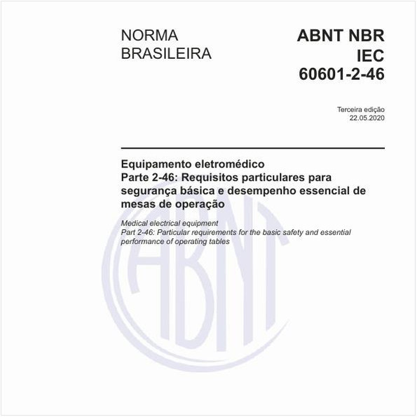 Equipamento eletromédico - Parte 2-46: Requisitos particulares para segurança básica e desempenho essencial de mesas de operação