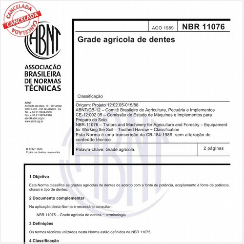 Grade agrícola de dentes
