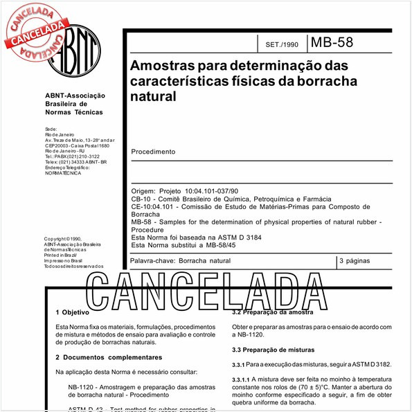 Amostras para determinação das características físicas da borracha natural