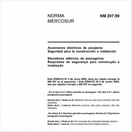 Elevadores elétricos de passageiros - Requisitos de segurança para construção e instalação