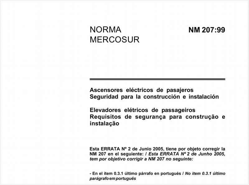 Elevadores elétricos de passageiros - Requisitos de segurança para construção e instalação