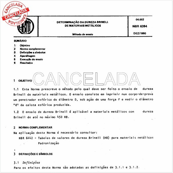 Determinação da dureza Brinnell de materiais metálicos