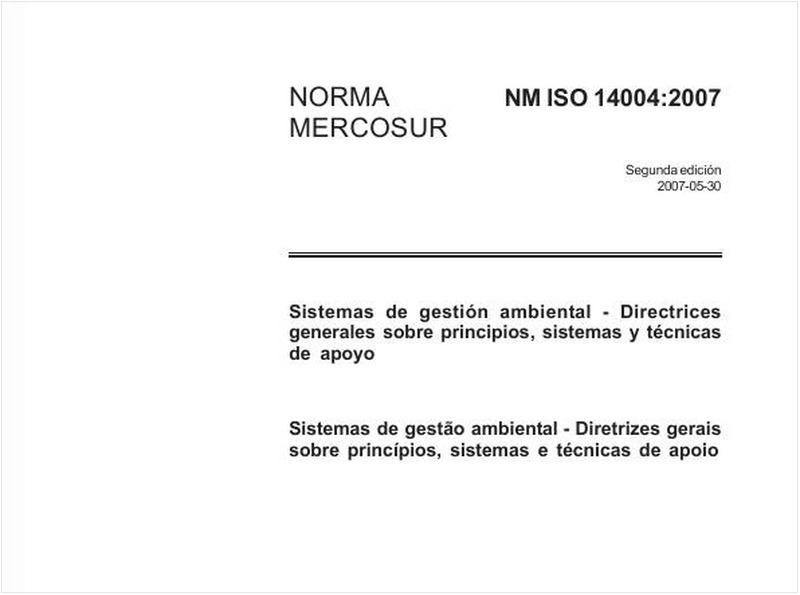 Sistemas de gestão ambiental - Diretrizes gerais sobre princípios, sistemas e técnicas de apoio