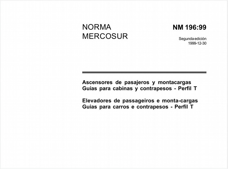 Elevadores de passageiros e monta-cargas - Guias para carros e contrapesos - Perfil T