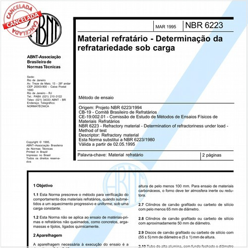 Material refratário - Determinação da refratariedade sob carga