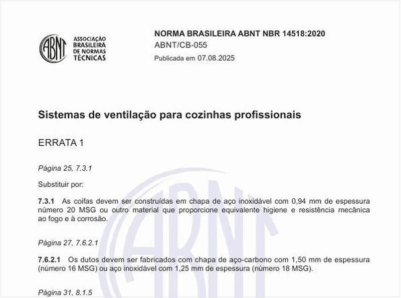 Sistemas de ventilação para cozinhas profissionais