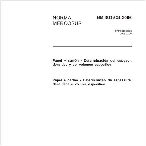 Papel e cartão - Determinação da espessura, densidade e volume específico