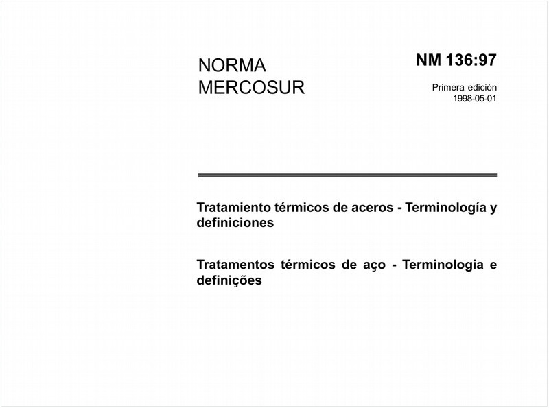 Tratamentos térmicos de aço - Terminologia e definições