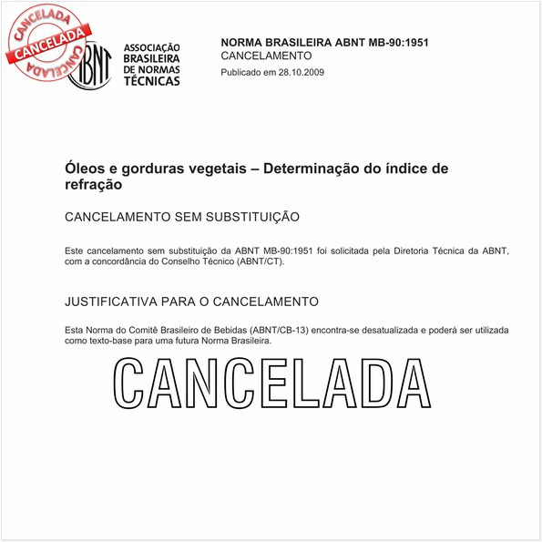 óleos e gorduras vegetais - Determinação do índice de refração