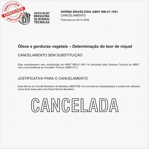 óleos e gorduras vegetais - Determinação do teor de níquel