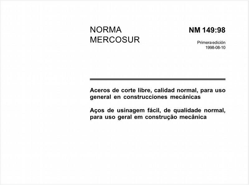 Aços de usinagem fácil, de qualidade normal, para uso geral em construção mecânica