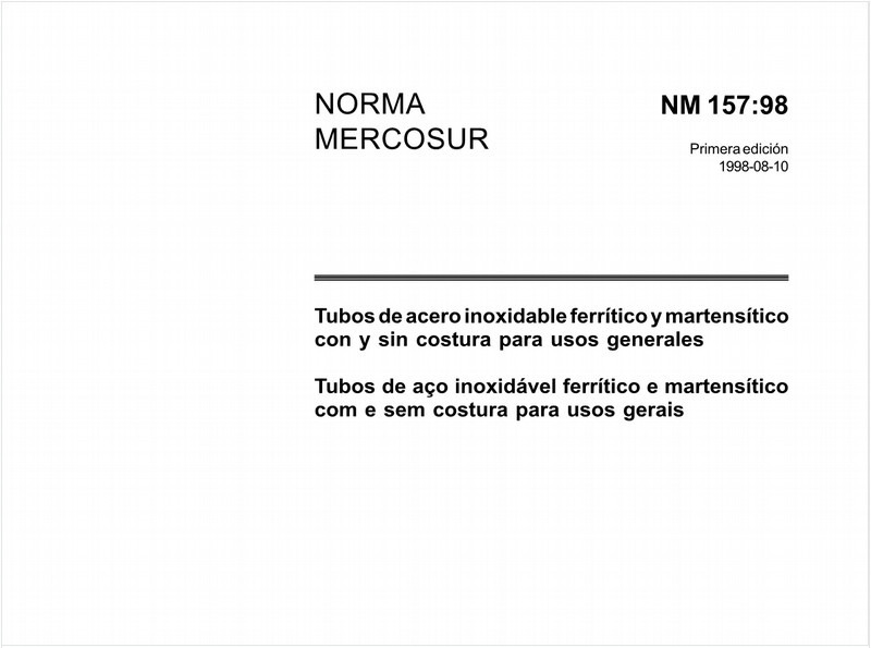 Tubos de aço inoxidável ferrítico e martensítico com e sem costura para usos gerais