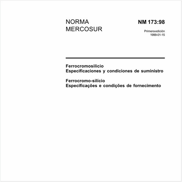 Ferrocromo-silício - Especificações e condições de fornecimento
