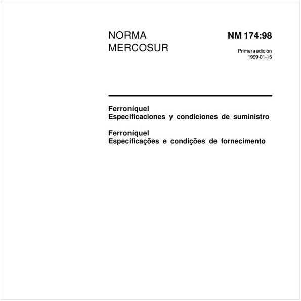 Ferroníquel - Especificações e condições de fornecimento