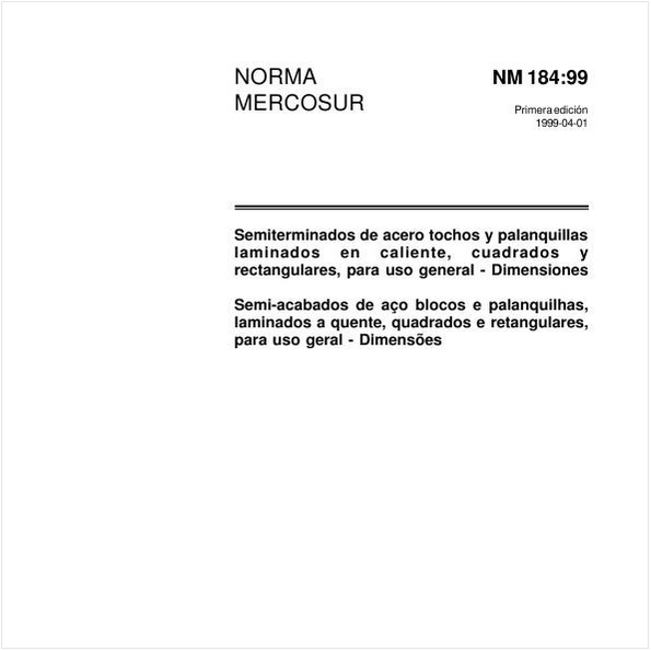 Semi-acabados de aço blocos e palanquilhas, laminados a quente, quadrados e retangulares, para uso geral - Dimensões
