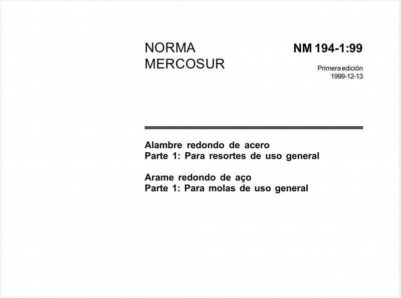Arame redondo de aço - Parte 1: Para molas de uso geral