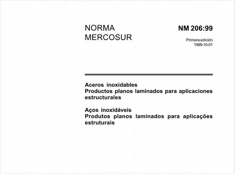 Aços inoxidáveis - Produtos planos laminados para aplicações estruturais