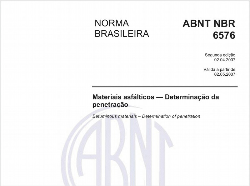 Materiais asfálticos - Determinação da penetração
