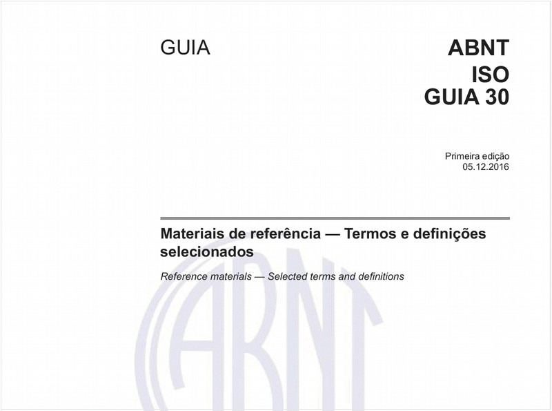 Materiais de referência - Termos e definições selecionados