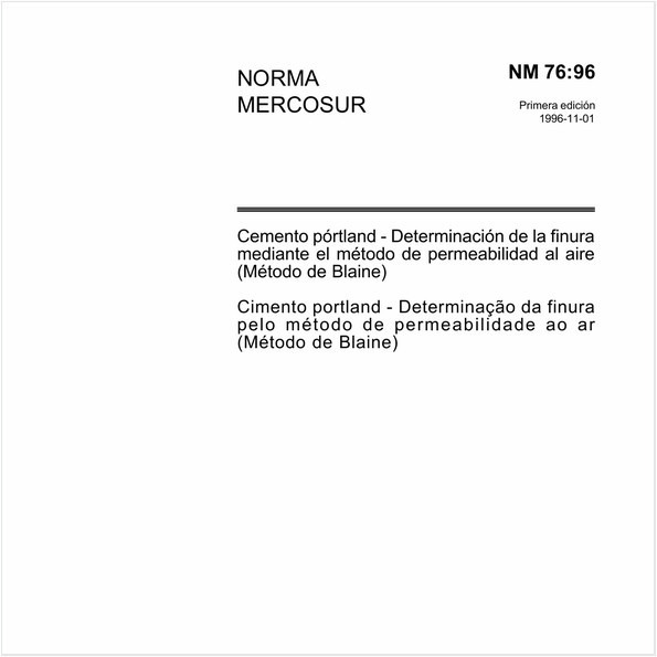 Cimento Portland - Determinação da finura pelo método de permeabiliade ao ar (Método de Blaine)