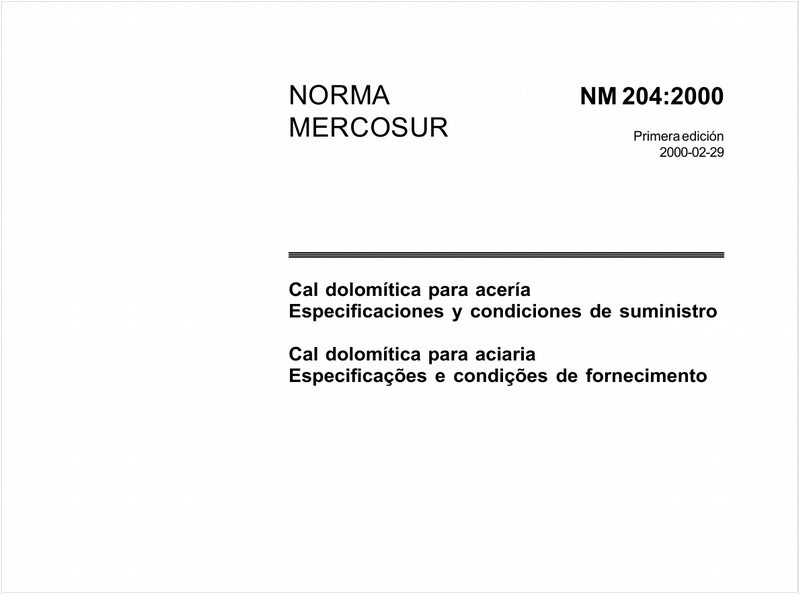 Cal dolomítica para aciaria - Especificações e condições de fornecimento