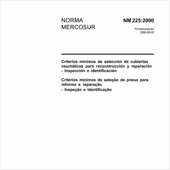 Critérios mínimos de seleção de pneus para reforma e reparação - Inspeção e identificação