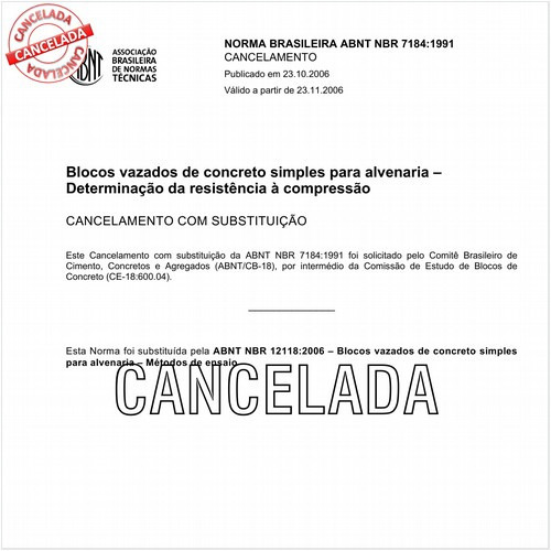 Blocos vazados de concreto simples para alvenaria - Determinação da resistência à compressão