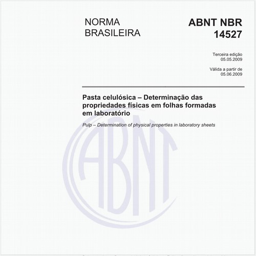 Pasta celulósica - Determinação das propriedades físicas em folhas formadas em laboratório