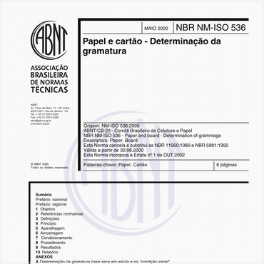NBRNM-ISO536 de 05/2000